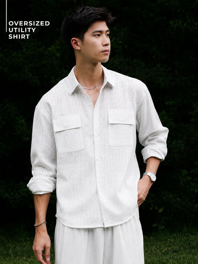 White Oversized Utility Shirt
