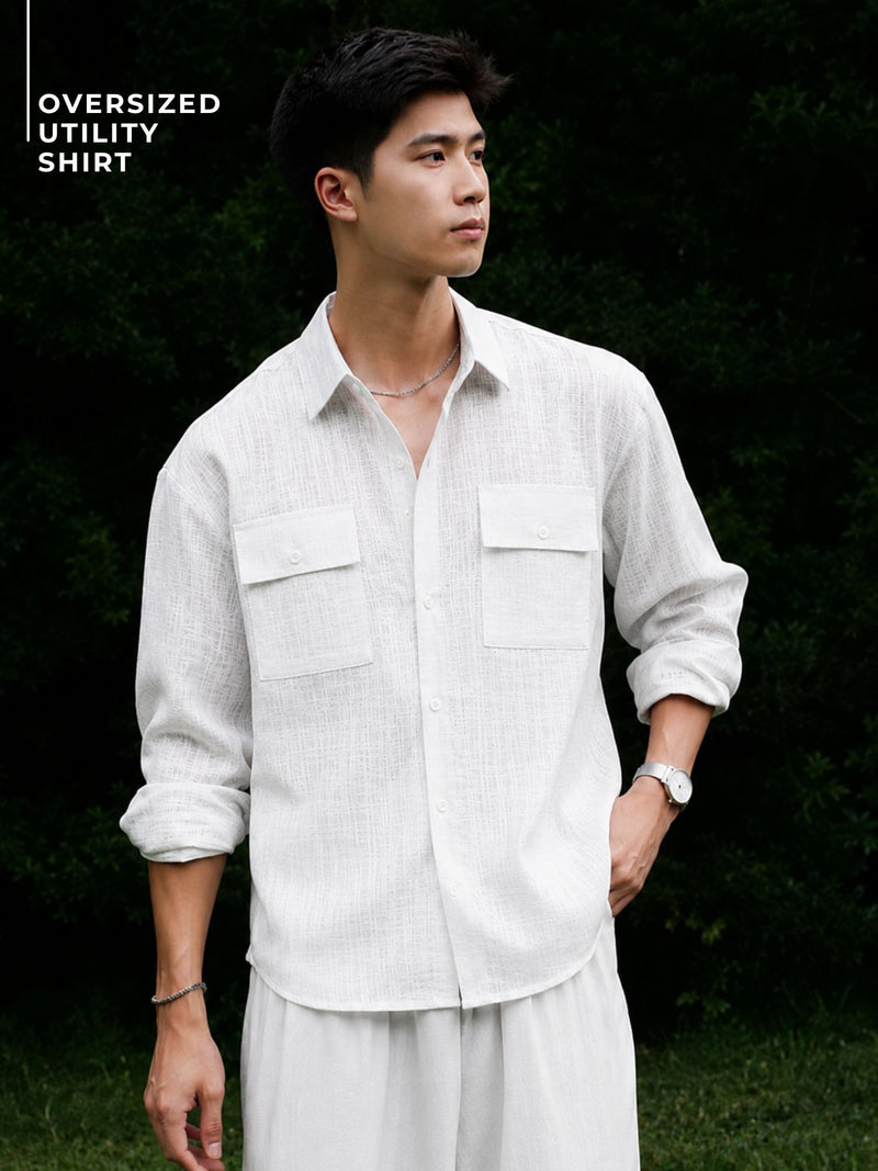 White Oversized Utility Shirt