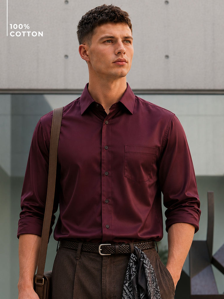 Refined Solid Formal Shirt - Image 1