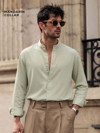 Mandarin Collar Formal Shirt
