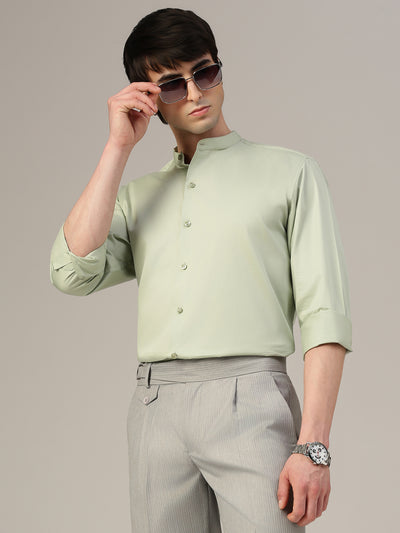 Mandarin Collar Formal Shirt
