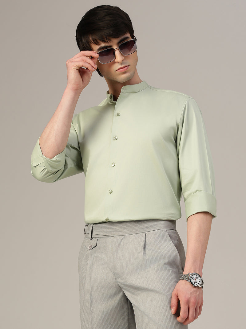 Mandarin Collar Formal Shirt
