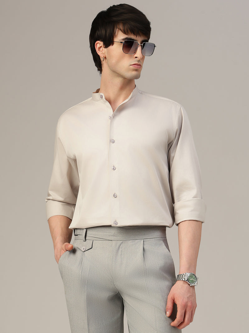 Mandarin Collar Formal Shirt