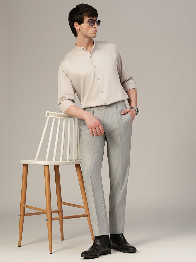 Mandarin Collar Formal Shirt