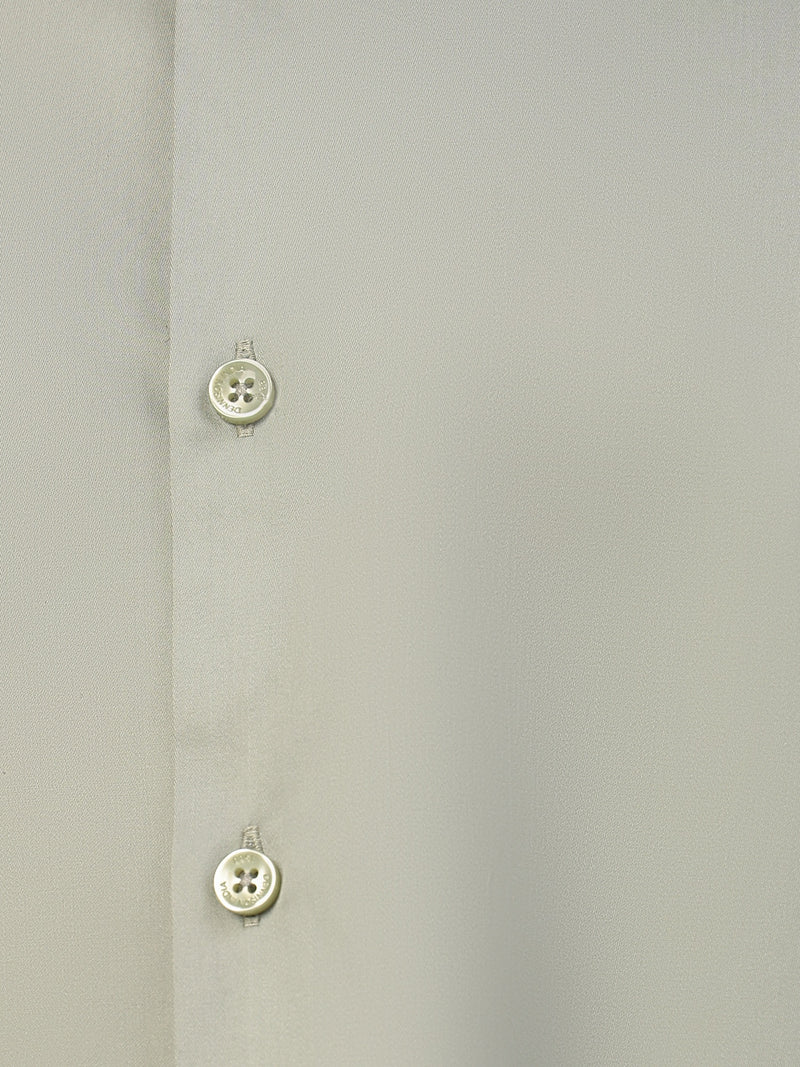 Dusty Green Mandarin Collar Formal Cotton Shirt