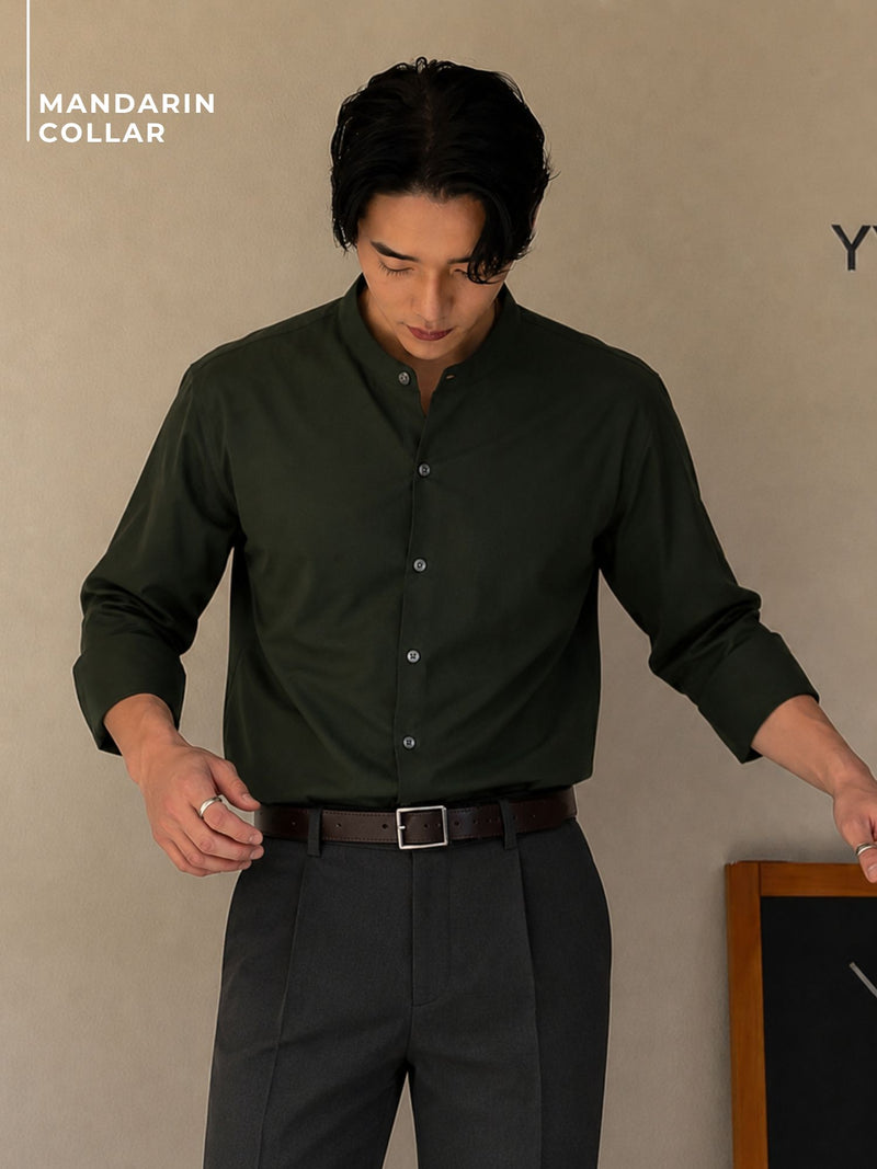 Mandarin Collar Formal Shirt