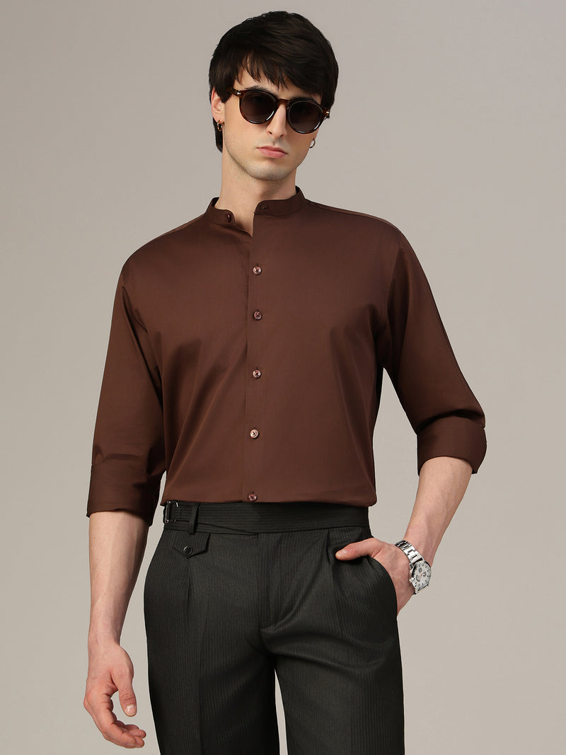 Mandarin Collar Formal Shirt