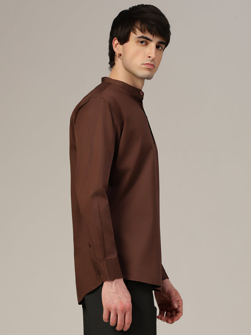 Mandarin Collar Formal Shirt