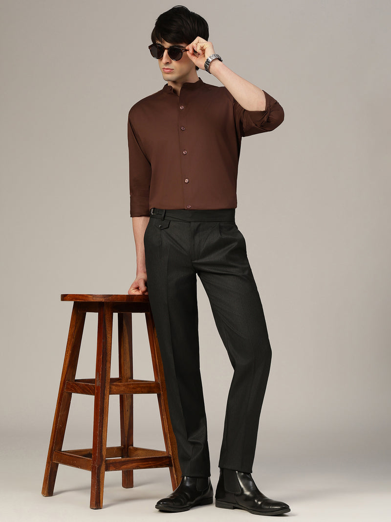 Mandarin Collar Formal Shirt