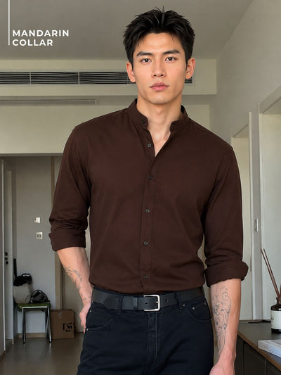 Mandarin Collar Formal Shirt