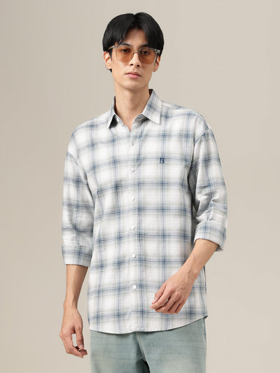 White & Black Checked Shirt