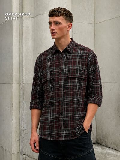 Wide Checkered Oversized Shirt