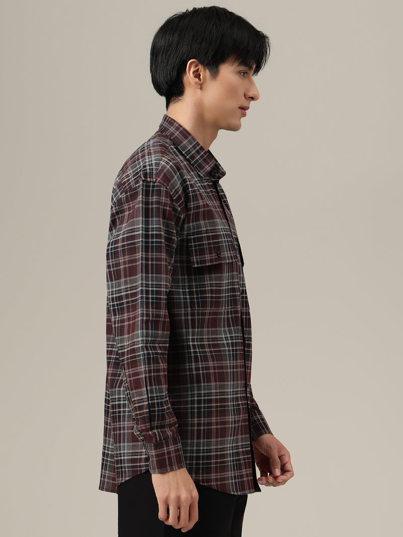 Wide Checkered Oversized Shirt