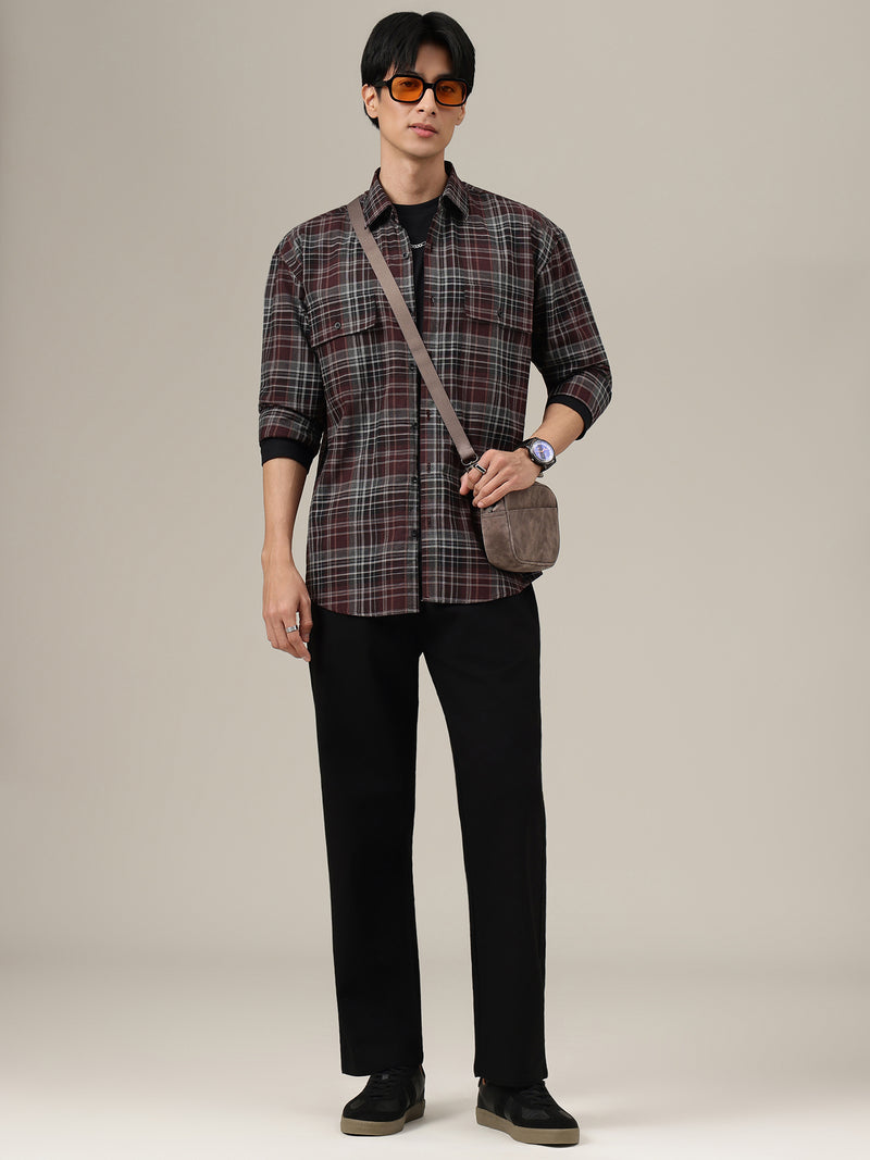 Wide Checkered Oversized Shirt