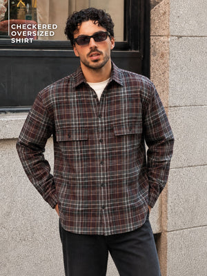 Wide Checkered Oversized Shirt