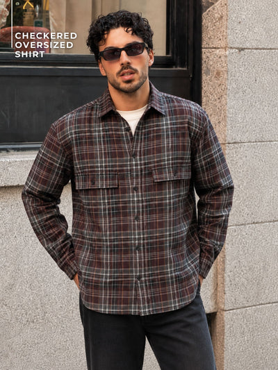 Wide Checkered Oversized Shirt