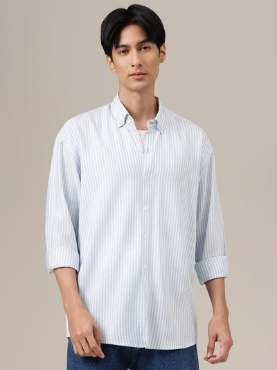 White & Blue Striped Shirt