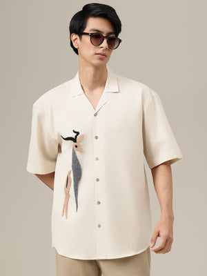 Off White Embroidered Shirt