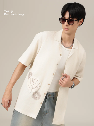 Terry Embroidery Casual Shirt