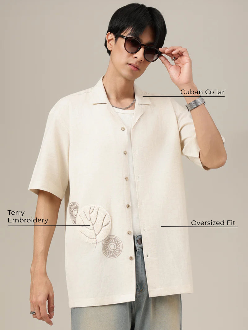 Terry Embroidery Casual Shirt