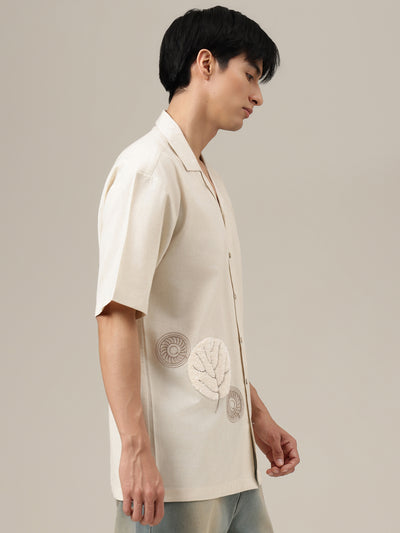 Off White Embroidered Shirt