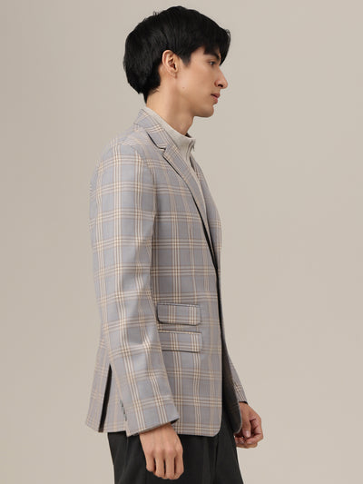 Checked Single Breasted Blazer