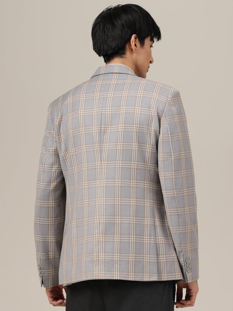 Checked Single Breasted Blazer