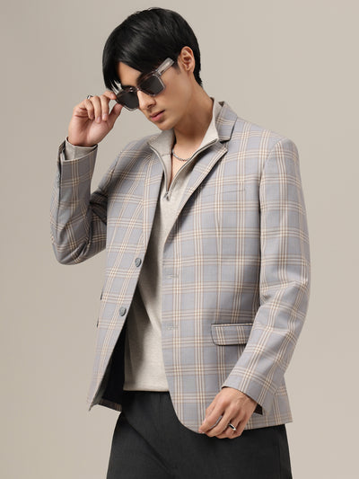 Checked Single Breasted Blazer
