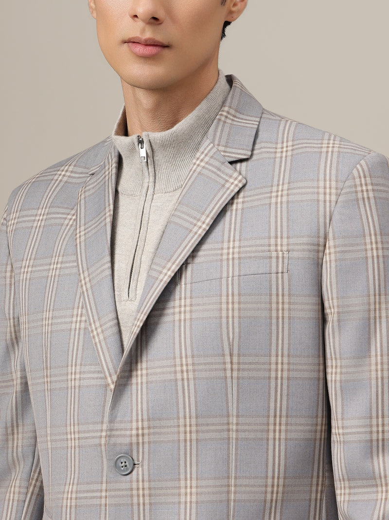 Checked Single Breasted Blazer