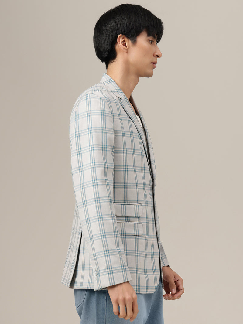 Checked Single Breasted Blazer