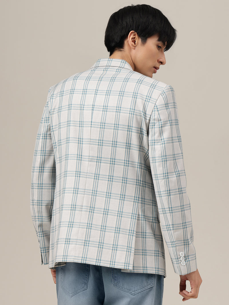 Checked Single Breasted Blazer
