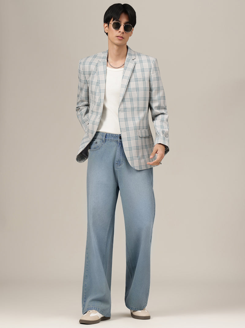Checked Single Breasted Blazer
