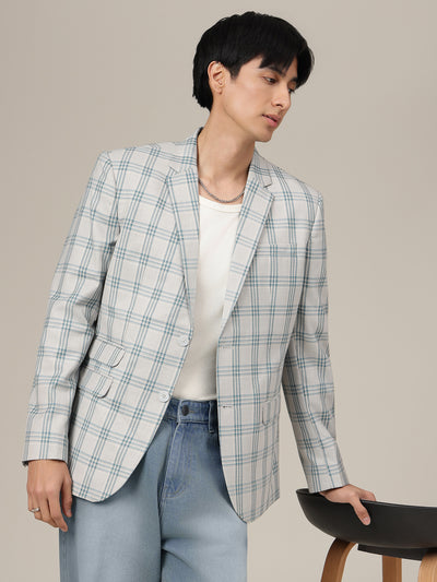 Checked Single Breasted Blazer