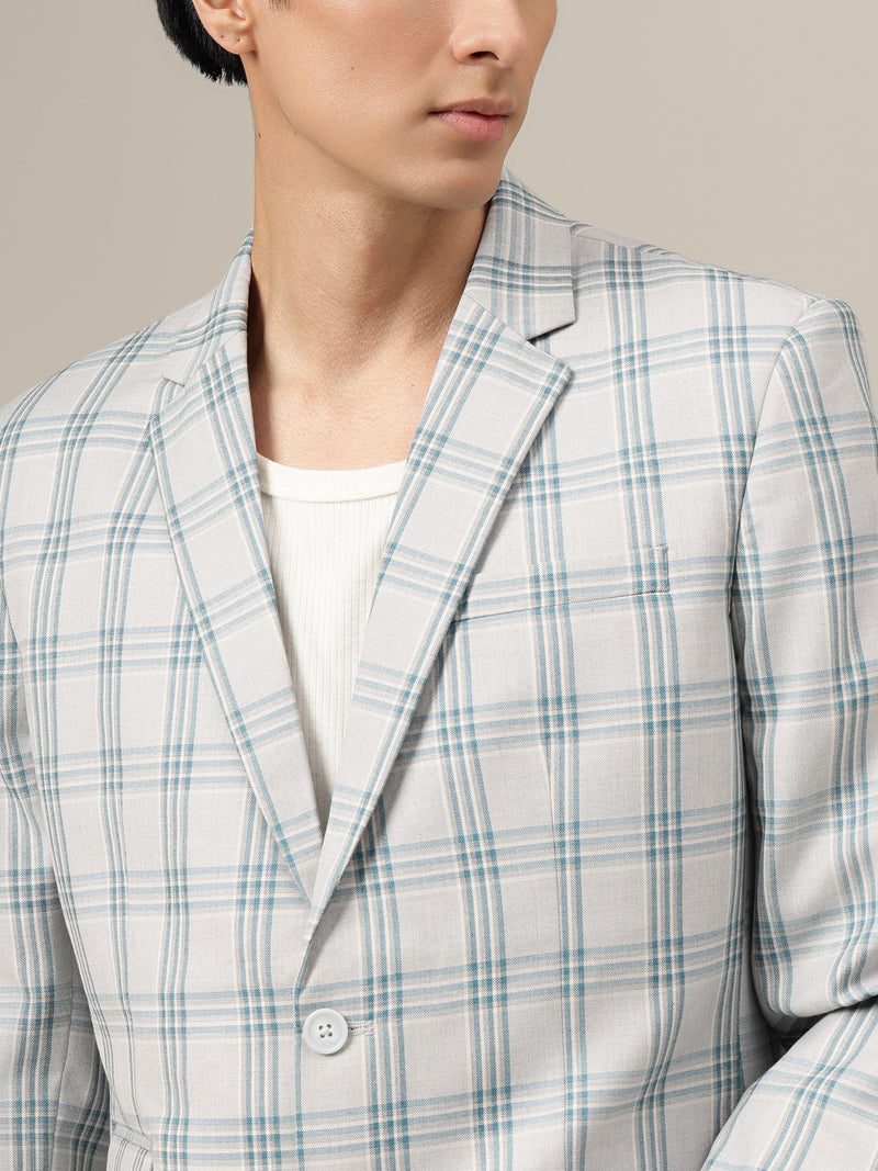 Checked Single Breasted Blazer