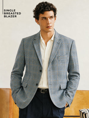 Checked Single Breasted Blazer