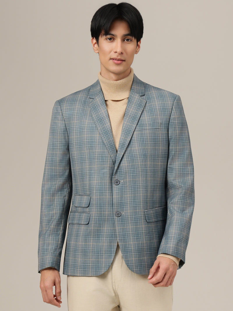 Checked Single Breasted Blazer