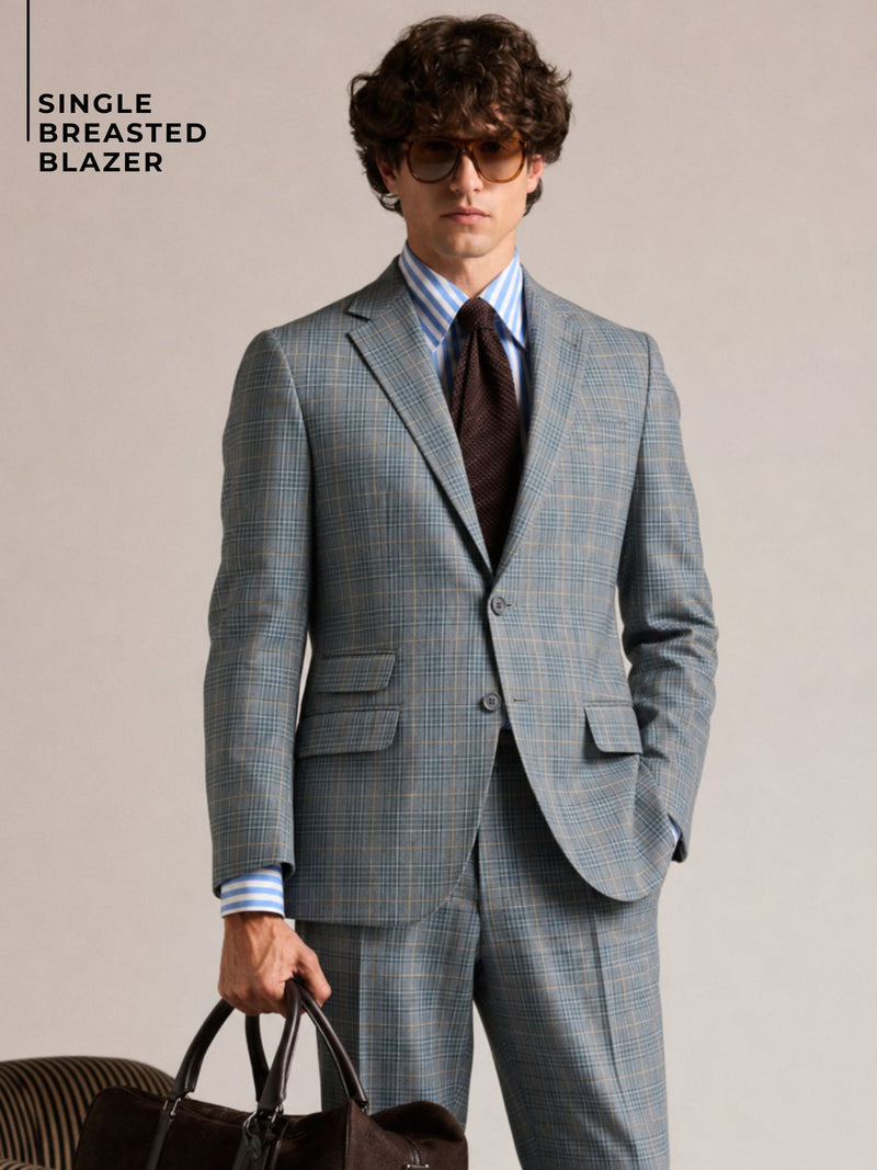 Checked Single Breasted Blazer