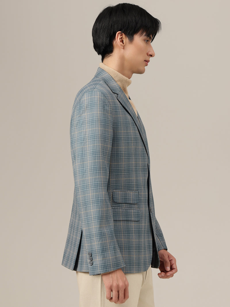 Checked Single Breasted Blazer