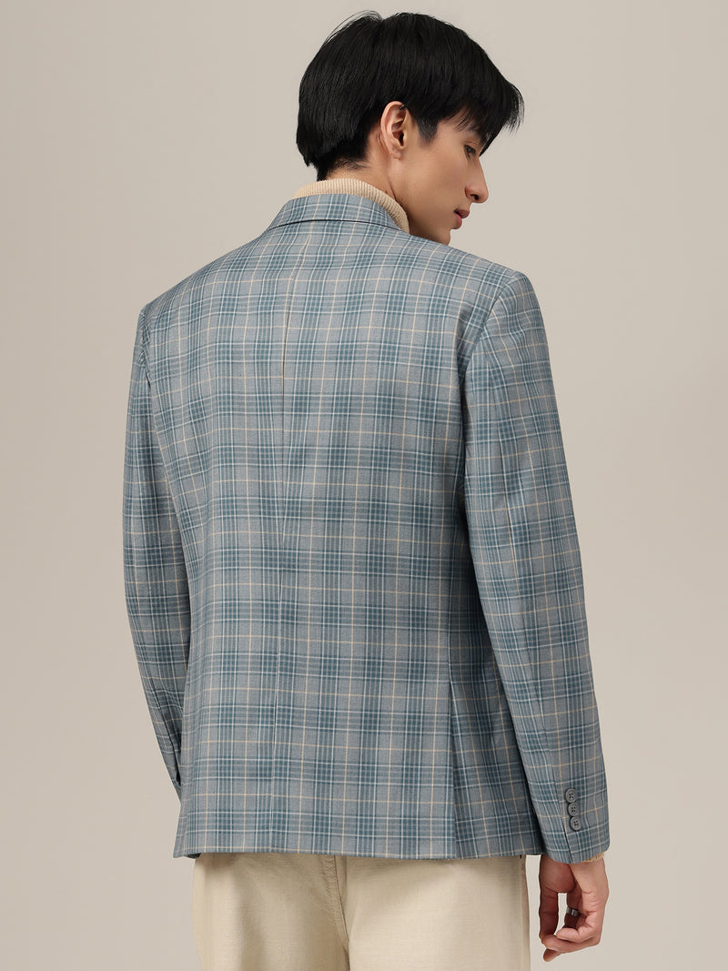 Checked Single Breasted Blazer