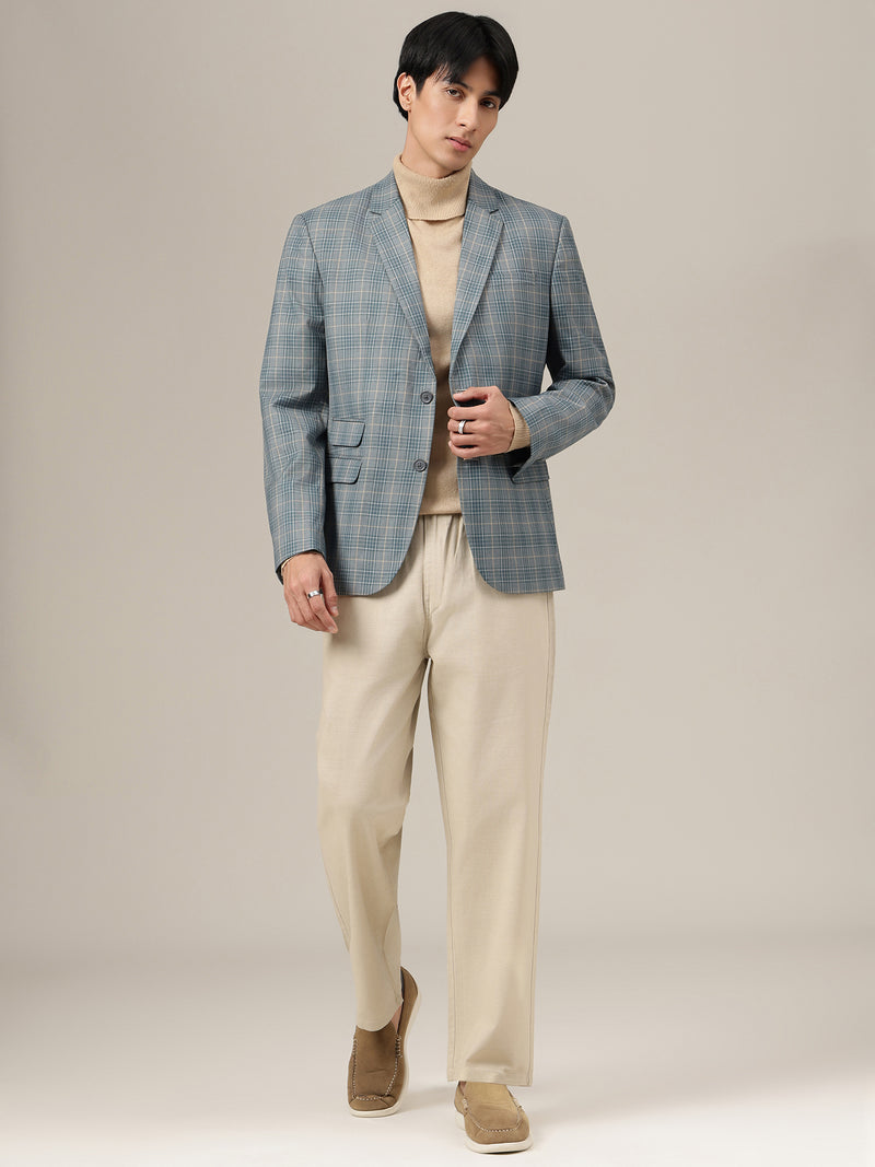 Checked Single Breasted Blazer