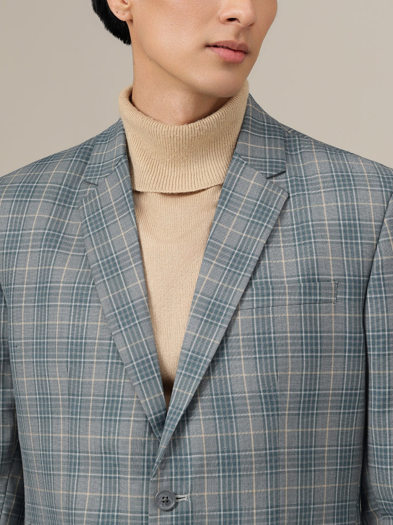 Checked Single Breasted Blazer