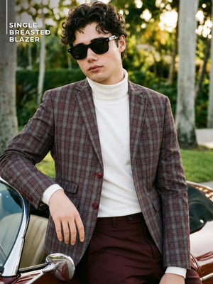 Checked Single Breasted Blazer