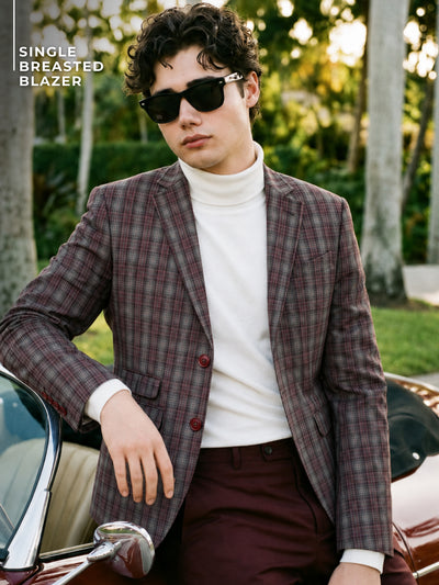 Checked Single Breasted Blazer