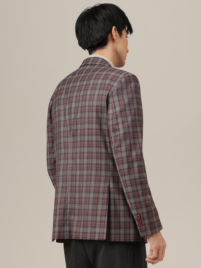 Checked Single Breasted Blazer