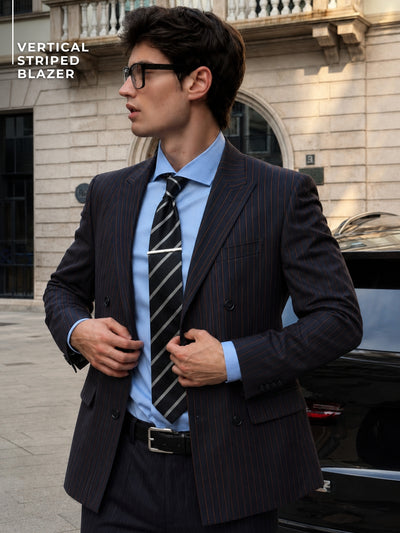 Striped Double Breasted Blazer