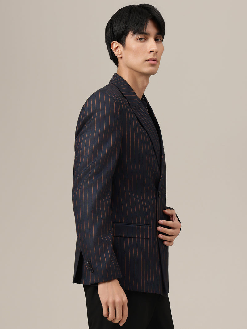 Striped Double Breasted Blazer
