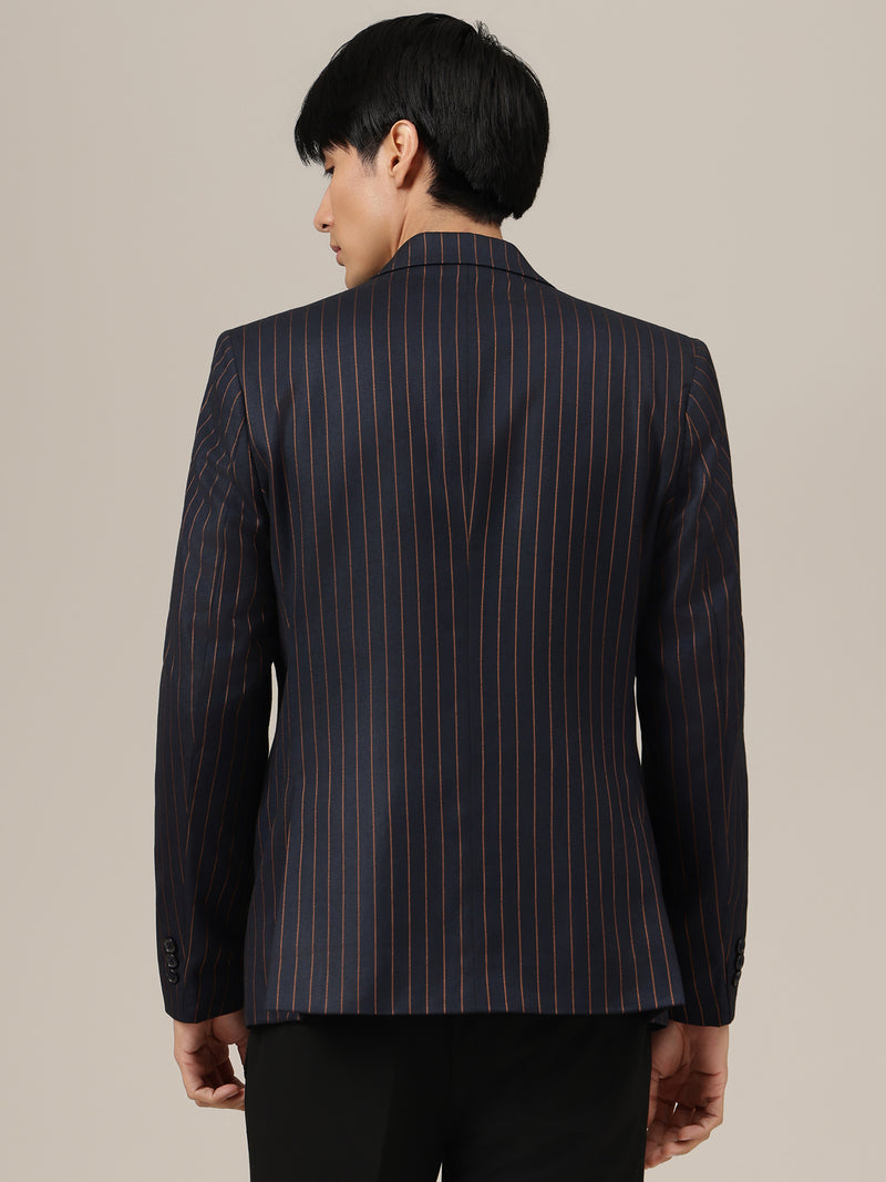 Striped Double Breasted Blazer