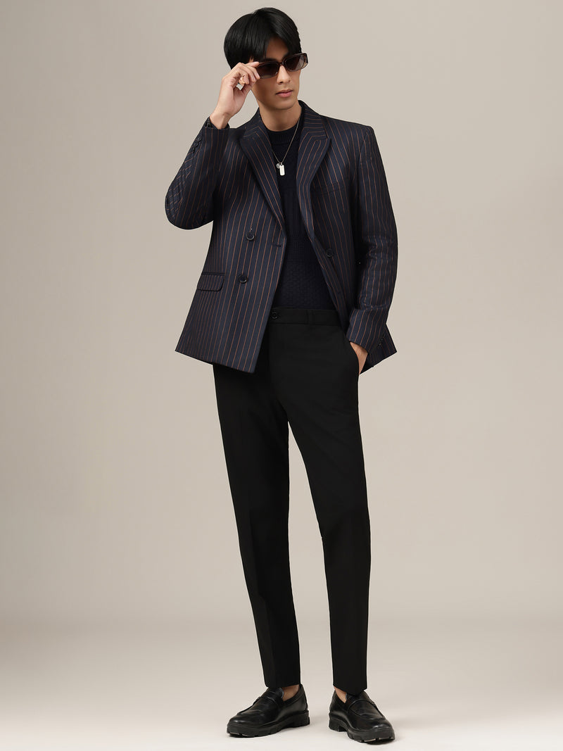 Striped Double Breasted Blazer