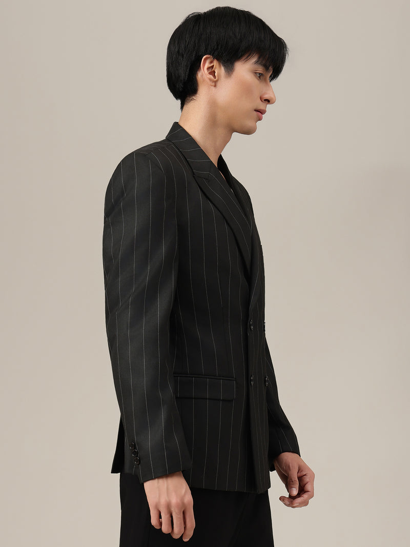 Striped Double Breasted Blazer