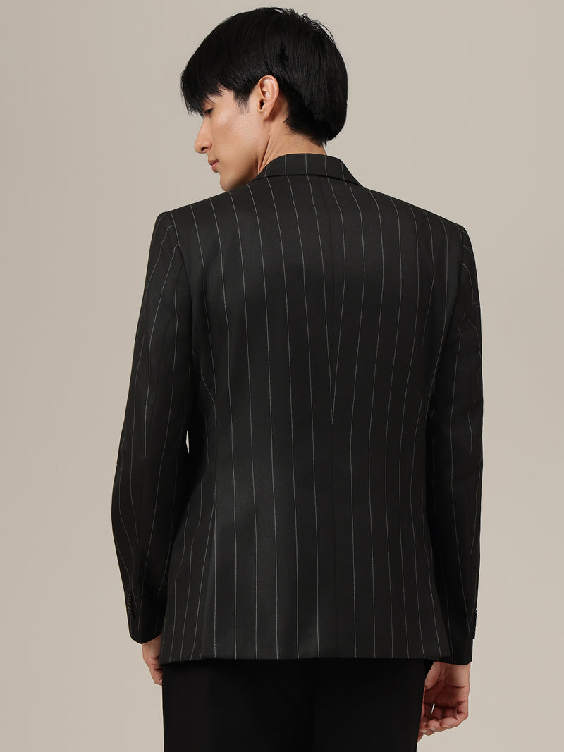 Striped Double Breasted Blazer